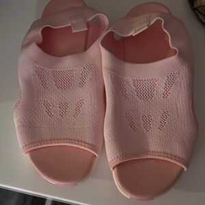 Pink Mesh Open-Toe Sandals